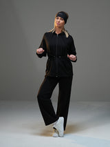 Move Set Long Soft Touch Jacket and Wide Leg Pant
