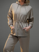 Move Set Long Soft Touch Jacket and Wide Leg Pant