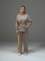 Move Set Long Soft Touch Jacket and Wide Leg Pant