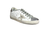 Golden goose white metallic silver
