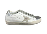 Golden goose white metallic silver