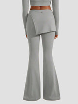 Move High waist Flare Pants with layered skirt overlay