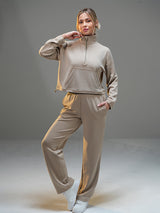 Move Set Cropped Half-Zip Hoodie with Wide Leg Pant