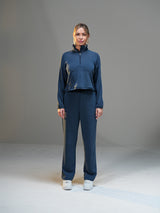 Move Set Cropped Half-Zip Hoodie with Wide Leg Pant
