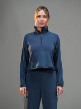 Move Set Cropped Half-Zip Hoodie with Wide Leg Pant