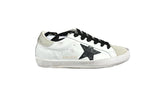 Golden goose white b.grey leather