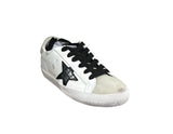 Golden goose white b.grey leather