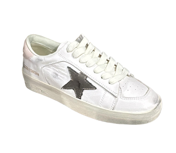 Golden goose white metallic pink