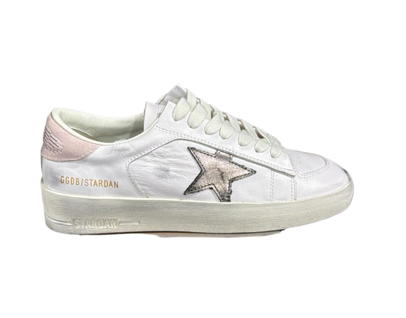 Golden goose white metallic pink