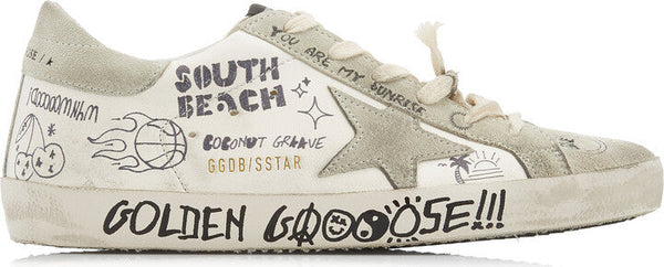 golden goose white beige