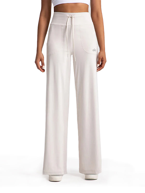 Alo Stretch Wide Leg Trousers High Waisted