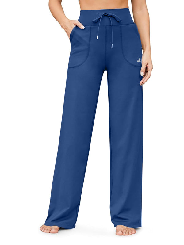Alo Stretch Wide Leg Trousers High Waisted