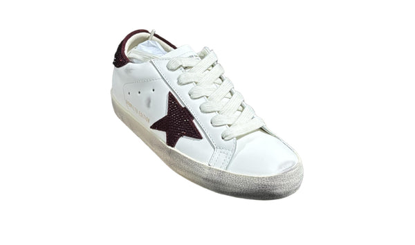 Golden goose white burgundy