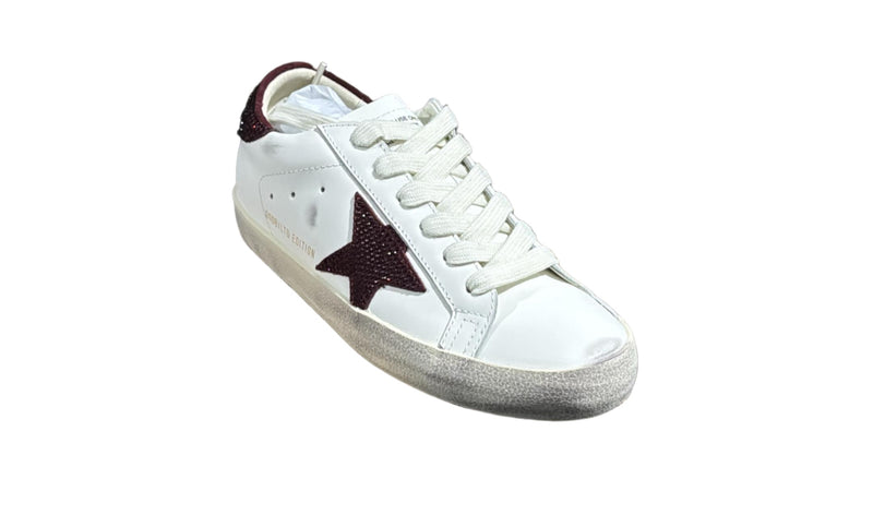Golden goose white burgundy